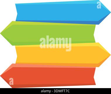 Un signe coloré avec quatre flèches pointant dans des directions différentes Illustration de Vecteur