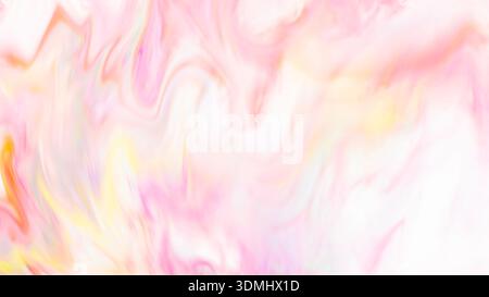 Doux Pastel Rose jaune marbre tourbillon abstrait aquarelle fond clair Art fluide Banque D'Images