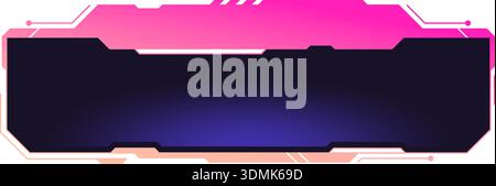 Modèle de cadre de superposition dans le style de rétro-onde cyber tech isolé sur fond blanc Illustration de Vecteur