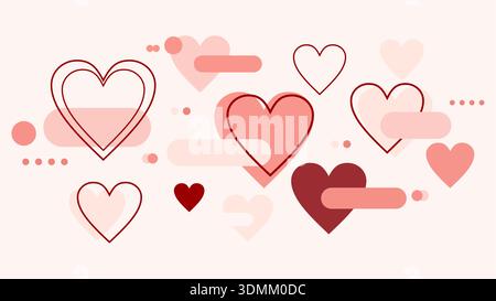 Vecteur abstrait de formes d'amour pour la Saint-Valentin, look minimal propre Illustration de Vecteur