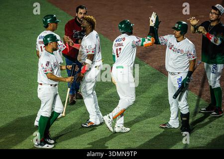 ZAPOPAN, MEXIQUE - 5 FÉVRIER : les joueurs de l'équipe Mexico Verde célèbrent leur victoire et leur avancement en demi-finale , lors d'un match des Caribbean Series 2026 entre la République dominicaine et le Mexique (Vert) à l'Estadio Charros le 5 février 2026 à Zapopan, Mexique.(photo de Luis Gutierrez/Norte photo) Banque D'Images