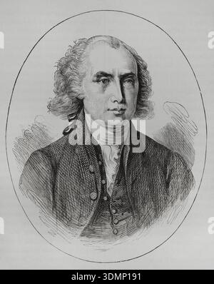 James Madison (1751-1836) Homme d'État américain, diplomate et père fondateur. Quatrième Président des États-Unis d'Amérique (1809-1817). Portrait. Gravure. Historia biográfica de los Presidentes de los Estados Unidos (histoire biographique des présidents des États-Unis). Publié à Barcelone par Montaner y Simón, 1885. Banque D'Images