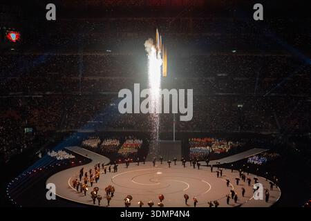 Milan, Italie. 06th Feb, 2026. MILAN, ITALIE - 6 FÉVRIER : feux d'artifice lors de la cérémonie d'ouverture des Jeux Olympiques d'hiver Milano Cortina 2026 au stade San Siro le 6 février 2026 à Milan, Italie (photo par Andre Weening/Orange Pictures) crédit : Orange pics BV/Alamy Live News Banque D'Images