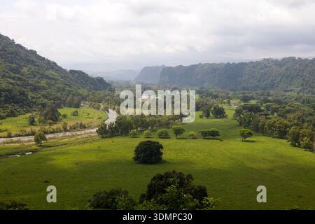 Vue aérienne de la rivière Filobobos, Veracruz, Mexique Banque D'Images