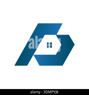 Minimaliste Monogram Home logo Design pour votre identité de marque Illustration de Vecteur