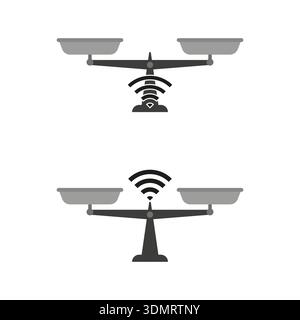 Icônes de magnifiques échelles. Vecteur Wi Fi réseau. Symboles de balance professionnelle. Instruments de justice sophistiqués. SPE 10. Illustration de Vecteur