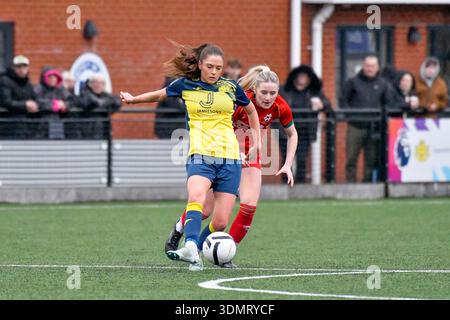 Portsmouth, Angleterre. 1er février 2026. Sophie Phelps de Moneyfields lors de la demi-finale de la FA Women's National League plate entre Moneyfields et Gwalia United au John Jenkins Stadium de Portsmouth, Angleterre, Royaume-Uni le 1er février 2026. Crédit : Duncan Thomas/Majestic Media. Banque D'Images