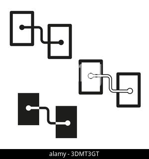 Icône de nœud d'organigramme. Carte des blocs connectés. Vecteur de diagramme de processus. Symbole de lien de schéma. SPE 10. Illustration de Vecteur