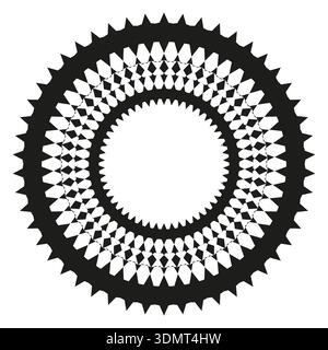 Silhouette de roue dentée. Icône de pignon industriel. Vecteur circulaire noir. Symbole de pièce de machine. SPE 10. Illustration de Vecteur