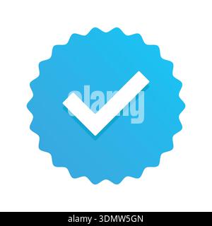 Illustration stock de badge Vector Blue vérifié Illustration de Vecteur