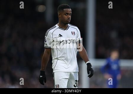 Ryan Sessegnon de Fulham lors du match de premier League entre Fulham et Everton au Craven Cottage, Londres, samedi 7 février 2026. (Photo : Tiego Grenho | mi News) crédit : MI News & Sport /Alamy Live News Banque D'Images