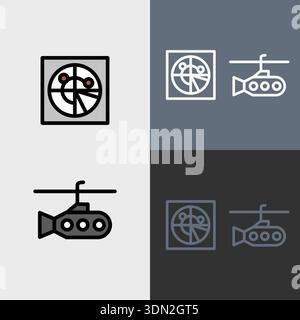 Symbole militaire ou jeu de cliparts - symboles remplis et délimités. Illustration de Vecteur