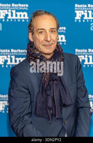 Santa Barbara, États-Unis. 07 février 2026. Alexandre Desplat, (FRANKENSTEIN) arrive au 41e Festival International du film de Santa Barbara pour recevoir le Variety artisans Award au Arlington Theatre de Santa Barbara, CA, le 7 février 2026. (Photo de Rod Rolle/Sipa USA) crédit : Sipa USA/Alamy Live News Banque D'Images