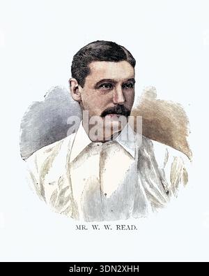Walter William Read (né le 23 novembre 1855 à Reigate, Surrey, mort le 6 janvier 1907 à Addiscombe Park, Surrey) est un joueur de cricket anglais. Il est capitaine de l'Angleterre dans deux tests matches, remportant les deux. Read a été nommé joueur de cricket de l'année de Wisden en 1893. Banque D'Images
