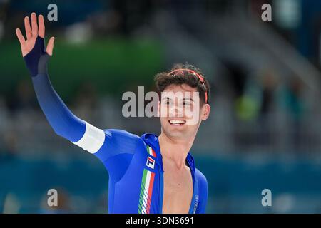 Milan, Italie. 08th Feb, 2026. MILAN, ITALIE - 8 FÉVRIER : Riccardo Lorello d'Italie pendant le 5000m hommes le jour 3 des Jeux Olympiques d'hiver Milano Cortina 2026 à la Milano Speed Skating Arena le 8 février 2026 à Milan, Italie (photo par Andre Weening/Orange Pictures) crédit : Orange pics BV/Alamy Live News Banque D'Images