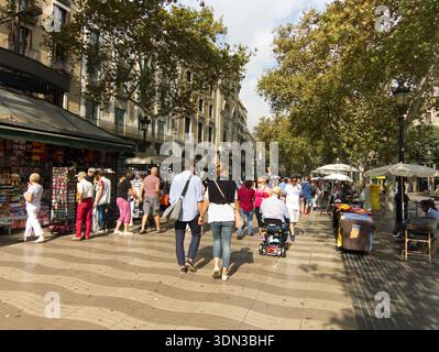 Las Ramblas, Barcelone, Espagne. Banque D'Images