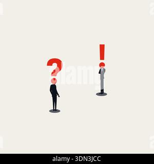 Une illustration vectorielle minimale montrant un patron d'entreprise dans une conversation difficile. Ce concept de communication décrit un malentendu à l'aide d'un excl Illustration de Vecteur