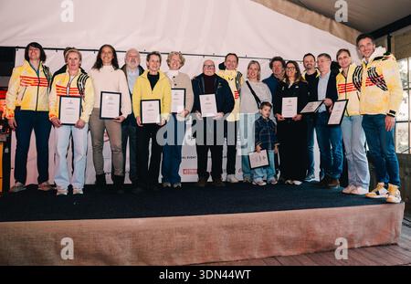 Sandrine Billiet, ancienne judoka belge Marie Isabelle Lomba, belge Hanna Marien, ancienne athlète Baron Gaston Roelants, ancienne rameuse belge Ann Haesebrouck, Harry Van Barneveld, Gella Vandecaveye, ancienne judoka belge Ulla Werbrouck, Sébastien Godefroid, entraîneur belge Evi Van Acker, ancienne athlète belge Kim Gevaert, président du BOIC-COIB Jean-Michel Saive et président du BOIC-COIB du BOIC-COIB's Brandefroid's Olympim février 2026 février lors de l'Association olympique Brandefrock. Près d’une centaine d’Olympiens belges se réuniront aujourd’hui pour l’hiver Banque D'Images