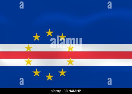 Drapeau du Cap-Vert avec effet soie ondulée. Drapeau vectoriel symbolisant la fierté nationale, l'identité, le patrimoine, le patriotisme et l'autorité Illustration de Vecteur