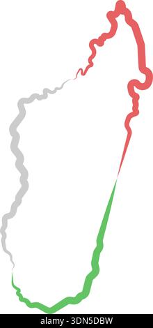 madagascar pays ligne de frontière de vecteur de ligne de carte de pays illustration conception Illustration de Vecteur
