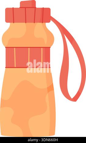 Bouteille d'aspiration plate Cartoon Fitness Illustration de Vecteur