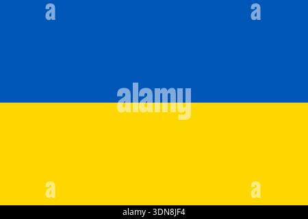 Drapeau ukrainien avec des couleurs et des proportions officielles, icône de vecteur de drapeau de l'Ukraine, bannière nationale, drapeau de l'Ukraine Illustration de Vecteur