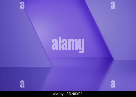 Arrière-plan géométrique violet avec plans abstraits 3D. Banque D'Images