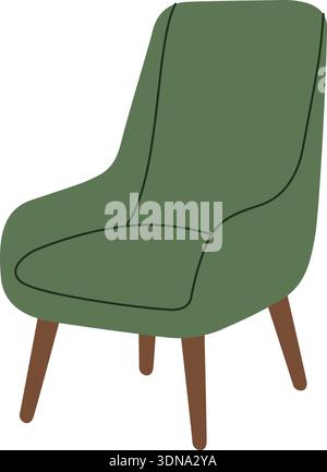 Chaise rembourrée minimale avec une forme propre. Illustration de meubles modernes vecteur plat Illustration de Vecteur