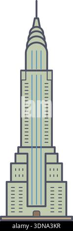 Icône de couleur gratte-ciel. Bâtiment urbain d'affaires ou résidentiel Illustration de Vecteur