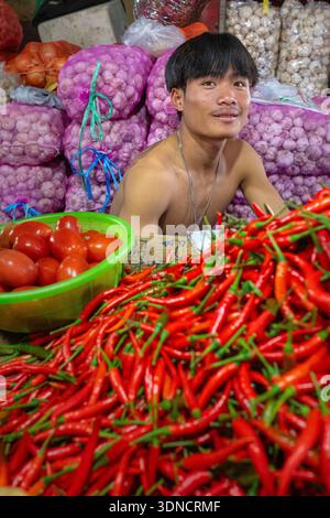 Laos, Savannakhet, le grand marché Savanxay Banque D'Images