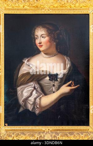France, Côte d'Or, Epoisses, château des Epoisses, portrait de Marie de Rabutin-Chantal, marquise de Sévigné qui séjourna au château de nombreuses fois Banque D'Images