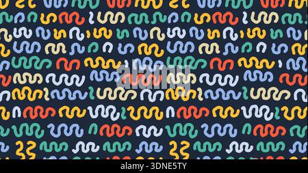 Motif de texture sans couture avec des coups de pinceau ondulés dessinés à la main. Fond ornemental abstrait avec des vagues qui coulent. Impression vectorielle répétée pour le tissu Illustration de Vecteur