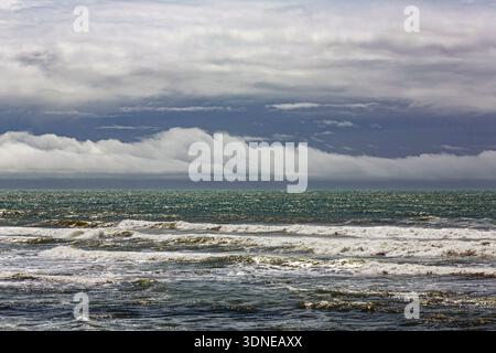 France, les Sables d'Olonne, 85, marée montante. Banque D'Images