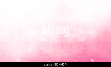 Fond abstrait fait de nombreux triangles blancs, rose clair et rose superposés. Fond de forme triangulaire géométrique plein cadre avec espace de copie. Banque D'Images