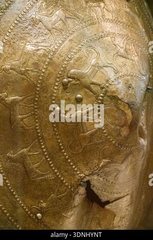 Ancien bouclier dans le Musée d'histoire d'Arménie à Erevan, Arménie. Banque D'Images