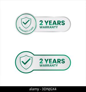 2 ans de garantie badge Vector Design avec icône Shield Illustration de Vecteur