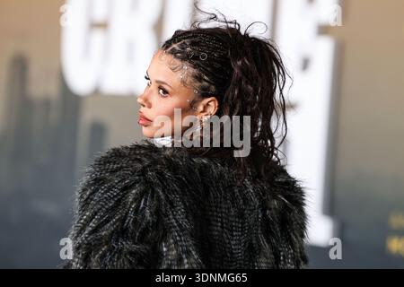 Los Angeles, États-Unis. 11 février 2026. LOS ANGELES, CALIFORNIE, États-Unis - 10 FÉVRIER : Snitchery (Eleanor Barnes) arrive à la première mondiale de 'crime 101' d'Amazon MGM Studios qui a eu lieu au United Theater de Broadway au STILE Downtown Los Angeles par Kasa le 10 février 2026 à Los Angeles, Californie, États-Unis. (Photo de Xavier Collin/image Press Agency) crédit : image Press Agency/Alamy Live News Banque D'Images