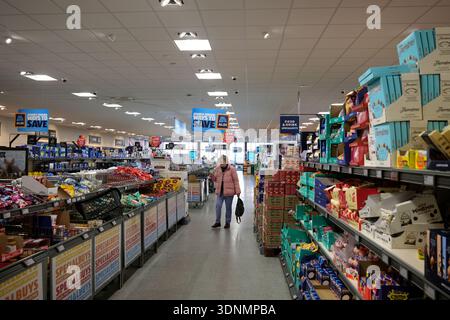 supermarché aldi, succursale st leonards, sussex de l'est, royaume-uni Banque D'Images