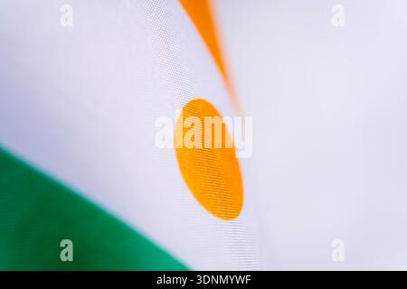 Niger Flag Fabric texture gros plan Banque D'Images