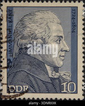 Emmanuel Kant (1724-1804) était un philosophe allemand et fondateur de la philosophie critique. Kant a écrit des œuvres révolutionnaires, y compris dans les domaines de l'eth Banque D'Images