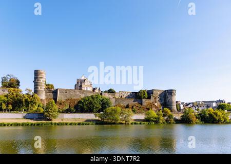 Château d'Angers sur le Maine à Angers, Anjou, Loire Valley, pays de la Loire, Maine-et-Loire, France Banque D'Images