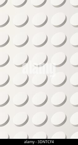 motif de cercle blanc 3d minimaliste avec des ombres douces sur fond gris clair pour un design moderne Illustration de Vecteur