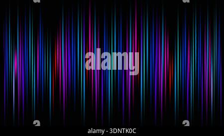 fond abstrait éclatant stries lumineuses verticales au néon en bleu et rose sur noir pour les concepts de vague de technologie numérique modern art rhythmic motion Illustration de Vecteur