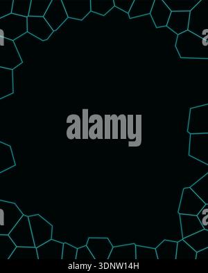 Fond d'affiche de maille polygonale cyan futuriste avec espace pour le texte Illustration de Vecteur