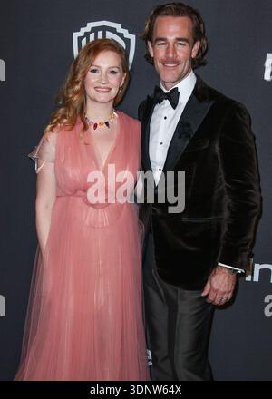 (DOSSIER) James Van Der Beek mort à 48 ans. James Van Der Beek, star de Dawson's Creek, meurt à 48 ans le mercredi 11 février 2026, après des années de lutte contre le cancer colorectal. BEVERLY HILLS, LOS ANGELES, CALIFORNIE, États-Unis - JANVIER 06 : Kimberly Van Der Beek et son mari/acteur américain James Van Der Beek arrivent aux 2019 InStyle et Warner Bros Pictures Golden Globe Awards After Party organisé au Beverly Hilton Hotel le 6 janvier 2019 à Beverly Hills, Los Angeles, Californie, États-Unis. (Photo de Xavier Collin/image Press Agency) Banque D'Images