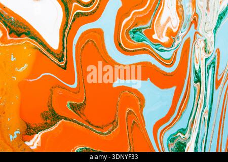 Fond de peinture acrylique marbrant liquide. Peinture fluide abstraite Banque D'Images