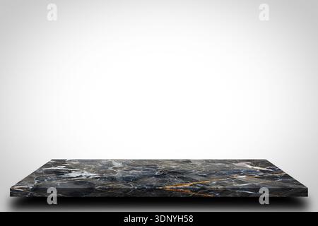 Dessus en marbre gris sur fond gris et blanc doux - utilisé pour l'affichage ou le produit de montage Banque D'Images