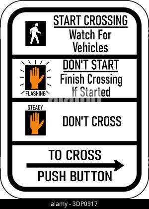Graphique vectoriel d'un panneau routier noir instructions de signalisation MUTCD. Il contient les instructions de fonctionnement aux feux de circulation contenues dans un Illustration de Vecteur