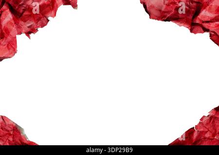 Fond de bord de papier déchiré.cadre de papier rouge froissé avec espace de copie.médias sociaux, annonces de vente, cartes de Saint-Valentin , mises en page de collage. Banque D'Images