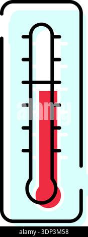 Thermomètre indiquant une température croissante mesurant la chaleur Illustration de Vecteur